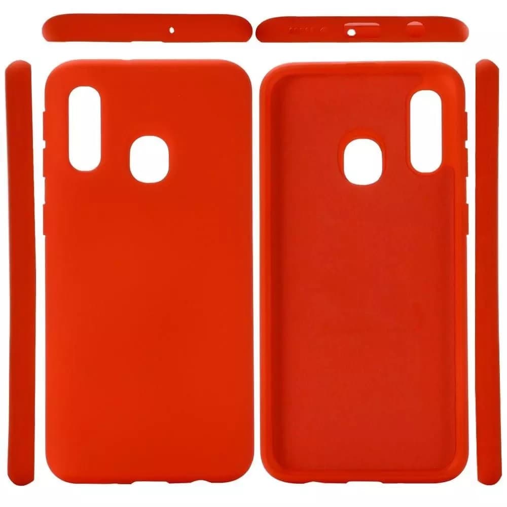 Husa Liquid Silicone Case pentru Samsung Galaxy A41, interior microfibra, rosie — varianta 3