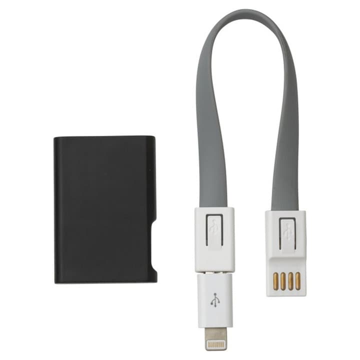 Cablu incarcare USB 3 in 1 tip breloc, 18 cm, lightning/microUSB, negru — principală
