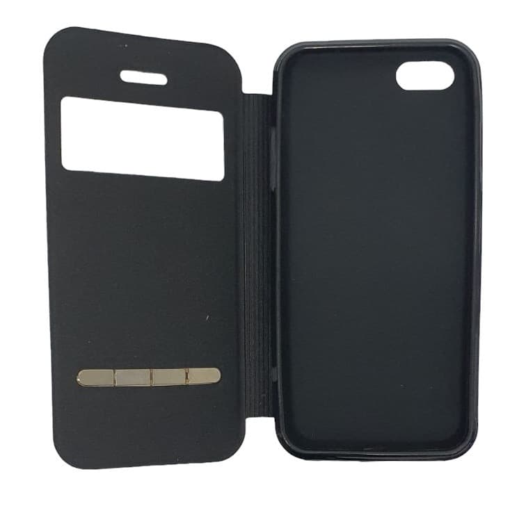 Husă protectie Apple Iphone 5/5S/SE, Tiger Case, tip carte, fereastra notificari, maro wenge — 3