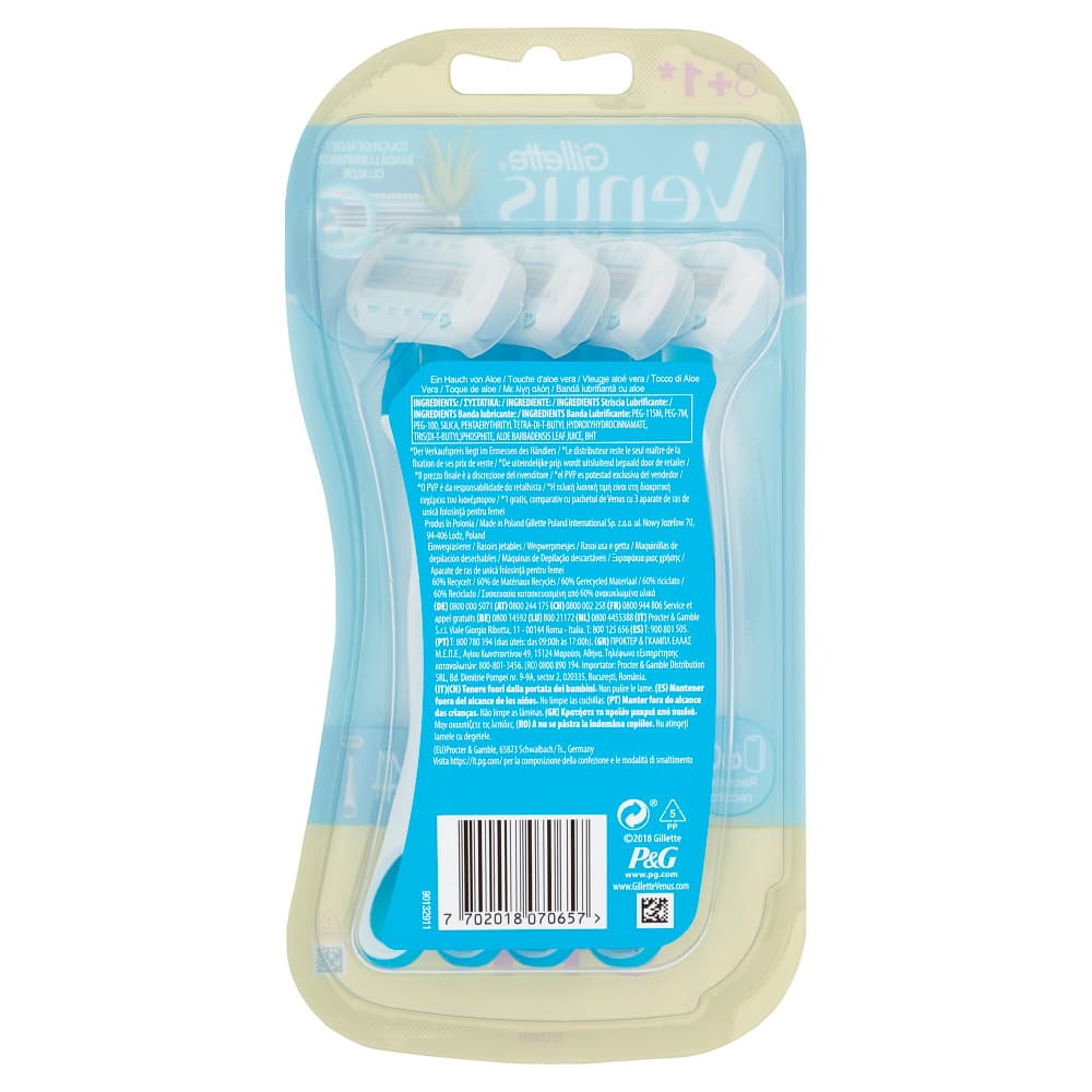 Set 4 aparate de ras Gillette Venus Oceana, 3 lame, banda lubrifianta cu aloe, alb/albastru — varianta 2