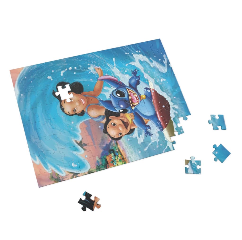Puzzle 80 piese, 20 x 15 cm, personaje Lilo and Stitch, model 3 — varianta 2