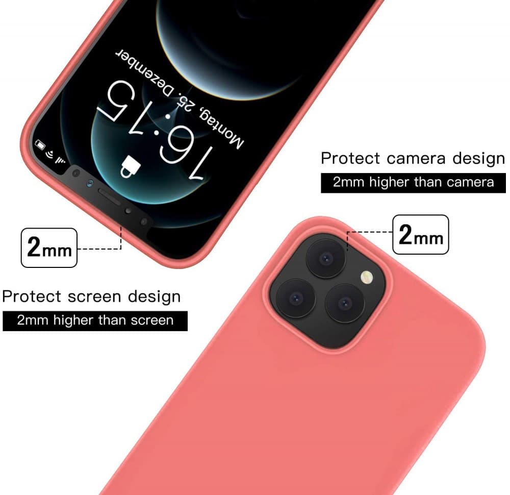 Husa Apple iPhone 13 Pro, Luxury Silicone, catifea in interior, roz pal — varianta 3
