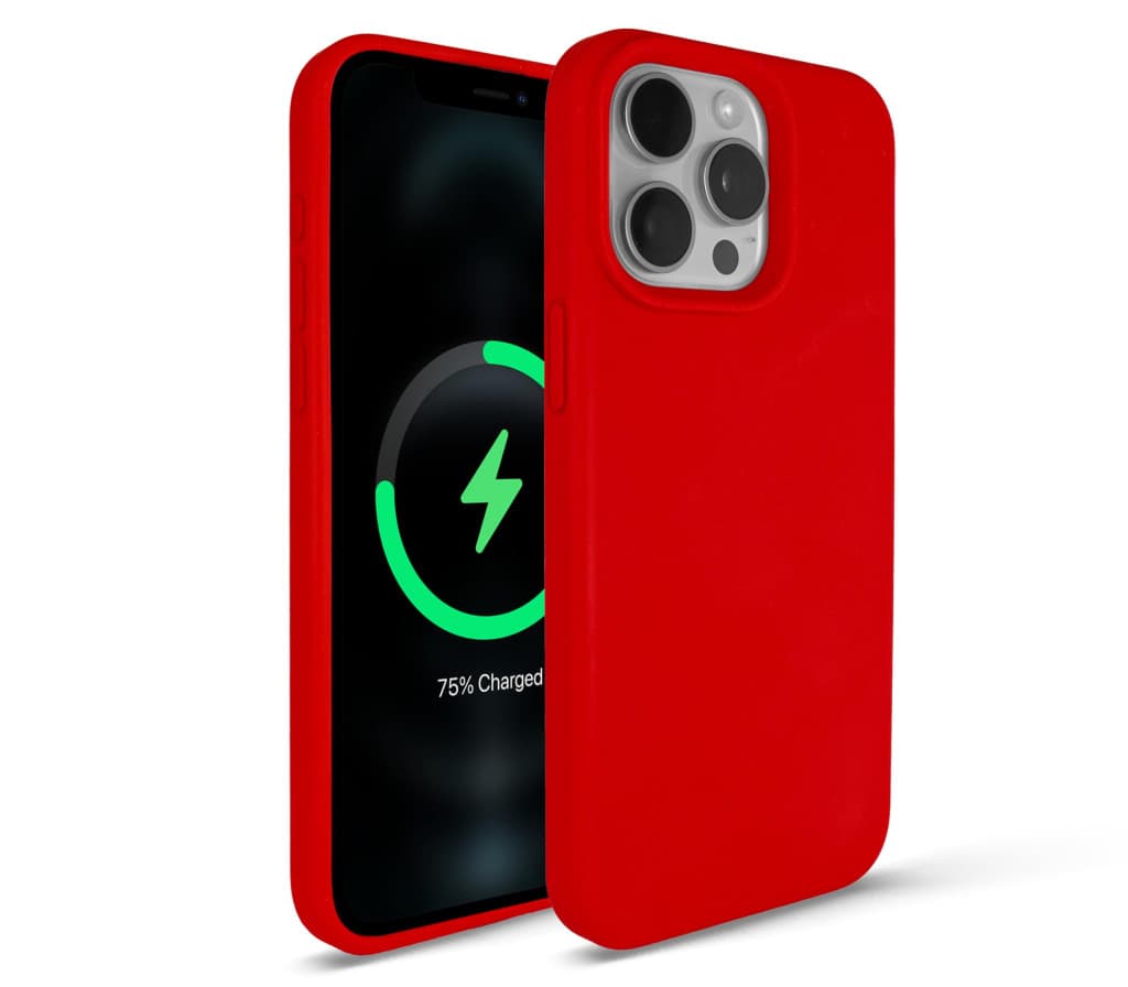 Husa Apple iPhone 15 Pro, Luxury Silicone, catifea in interior, rosie — principală