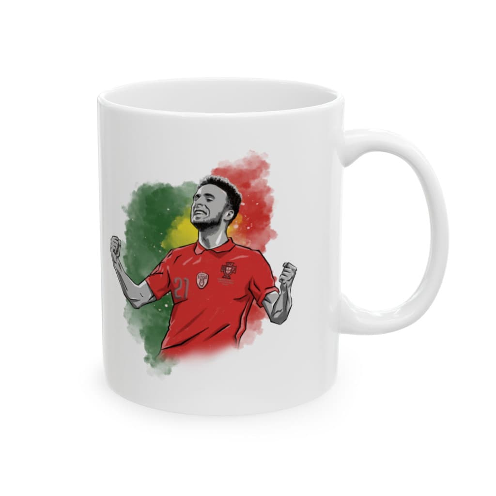 Cana ceramica personalizata, design Portugalia 2024, 330 ml, alba — principală