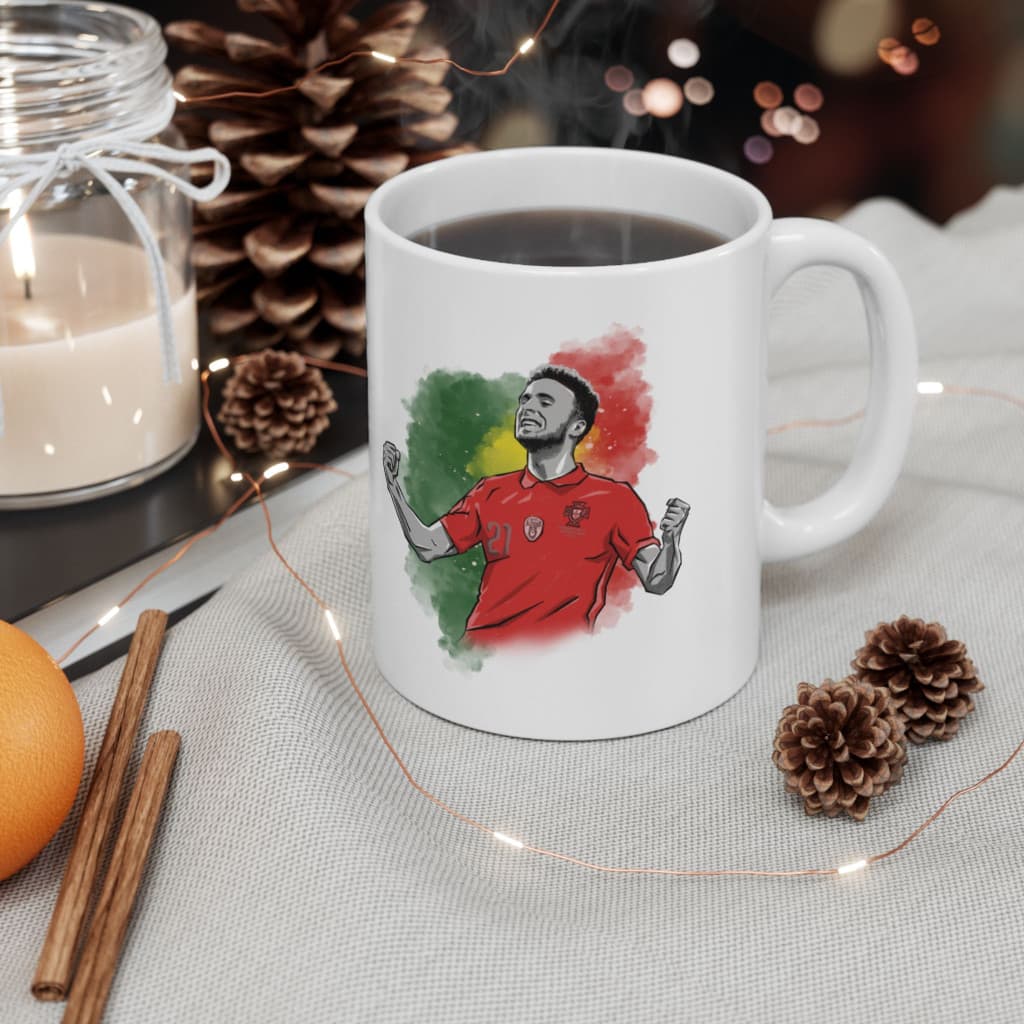 Cana ceramica personalizata, design Portugalia 2024, 330 ml, alba — varianta 2