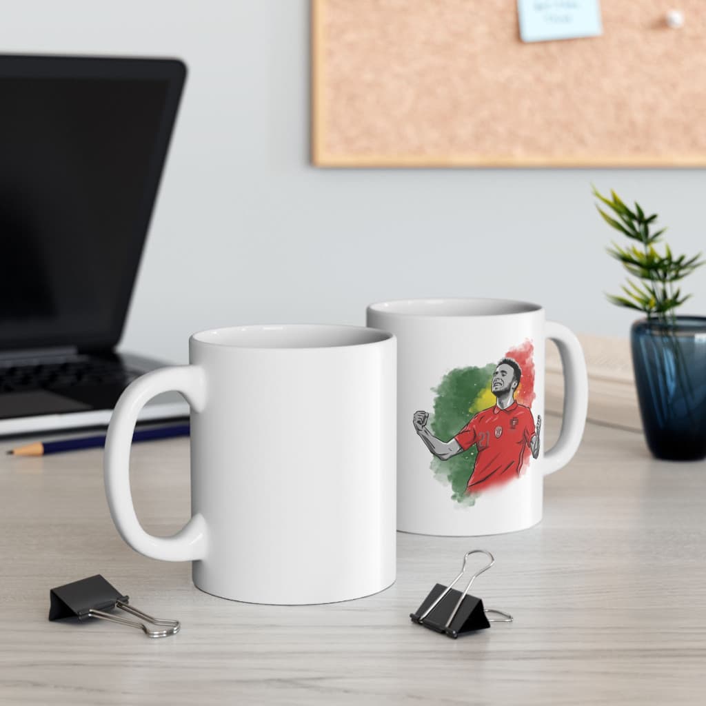 Cana ceramica personalizata, design Portugalia 2024, 330 ml, alba — varianta 3
