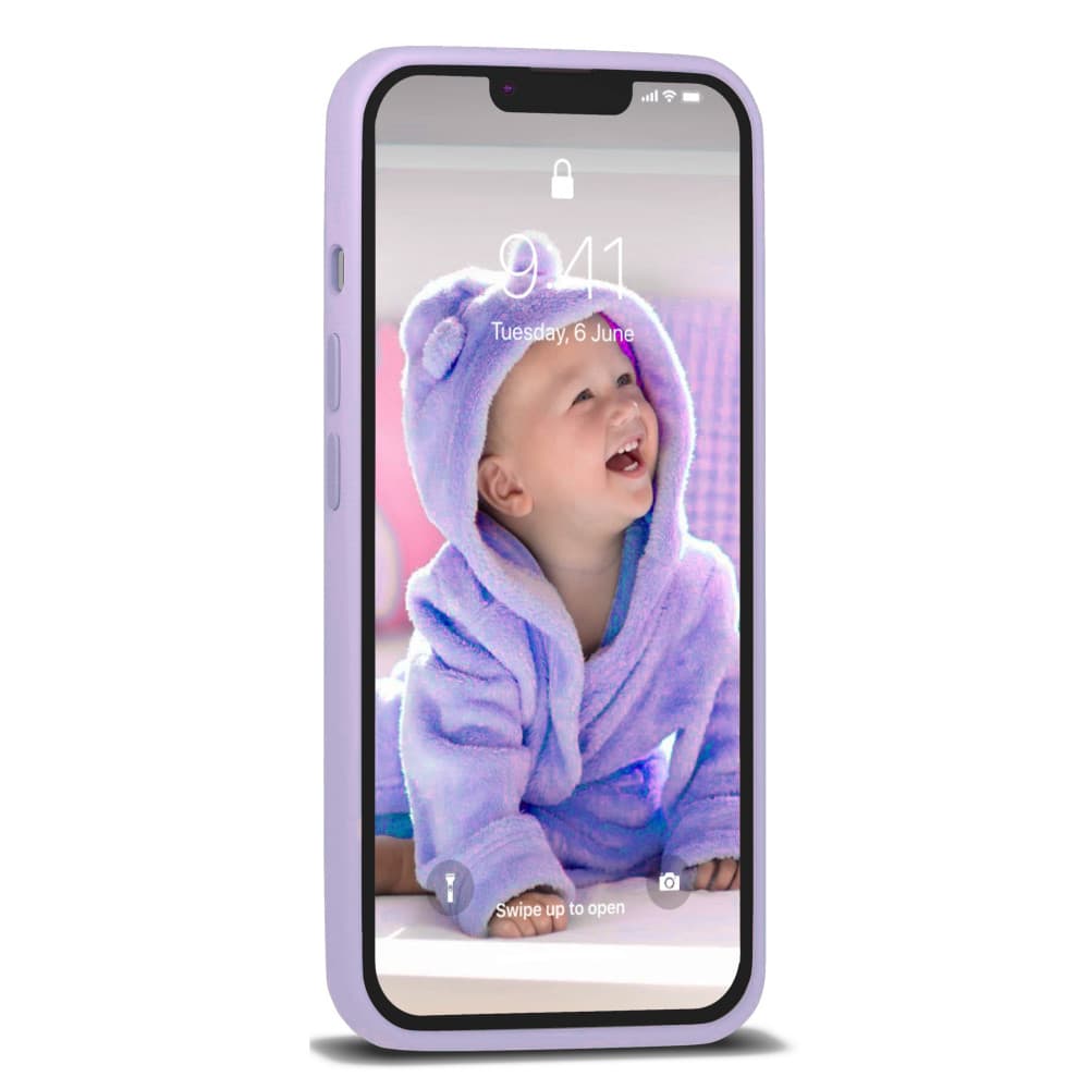 Husa Apple iPhone 13 Pro, Luxury Silicone, catifea in interior, mov lila — varianta 2