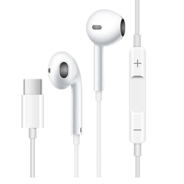 Casti audio cu microfon JXL-263, conector Type-C, albe — principală