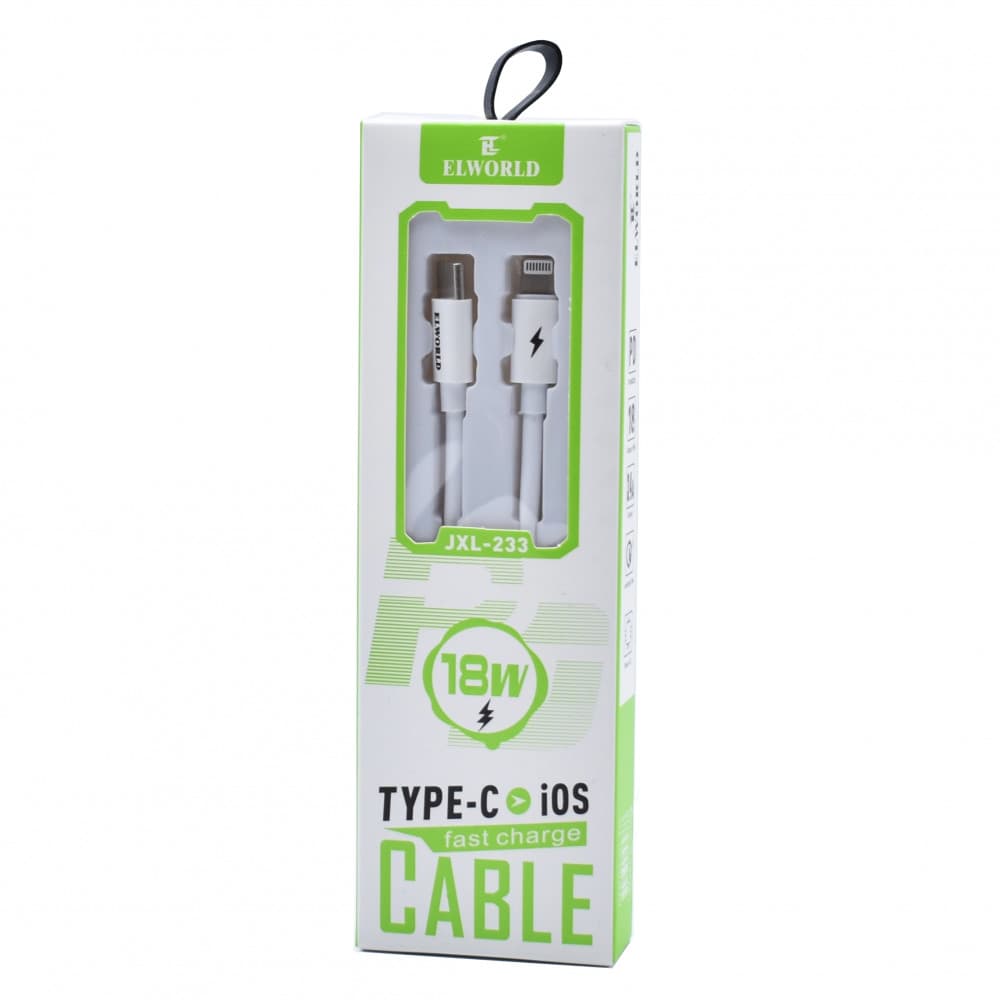Cablu de date si incarcare Type-C to Lightning JXL-233, 18W, alb — 2