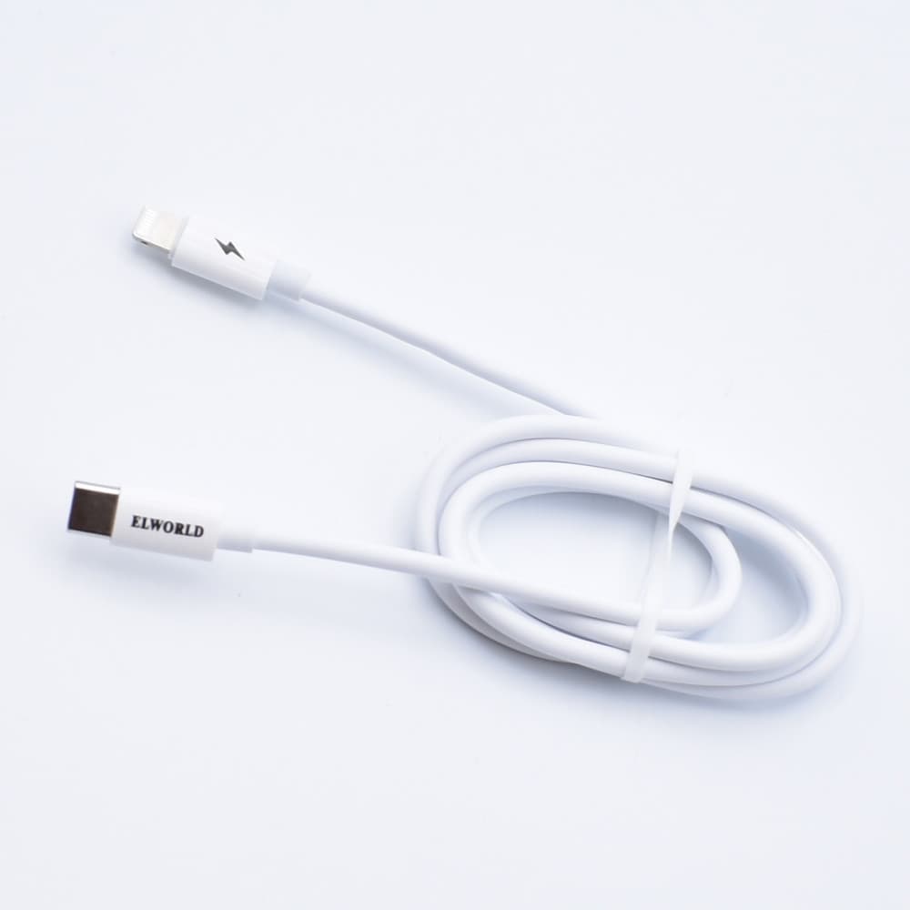 Cablu de date si incarcare Type-C to Lightning JXL-233, 18W, alb — 3