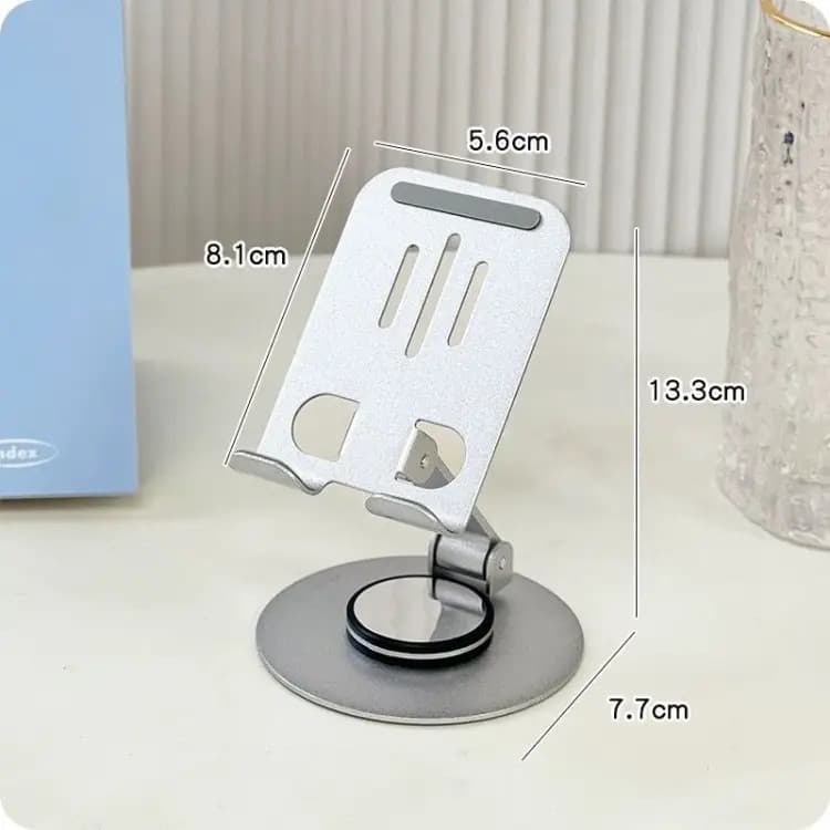 Suport birou Andowl Q-ZJ555, compatibil telefon sau tableta, universal, metalic, rotire 360 grade, argintiu — varianta 2