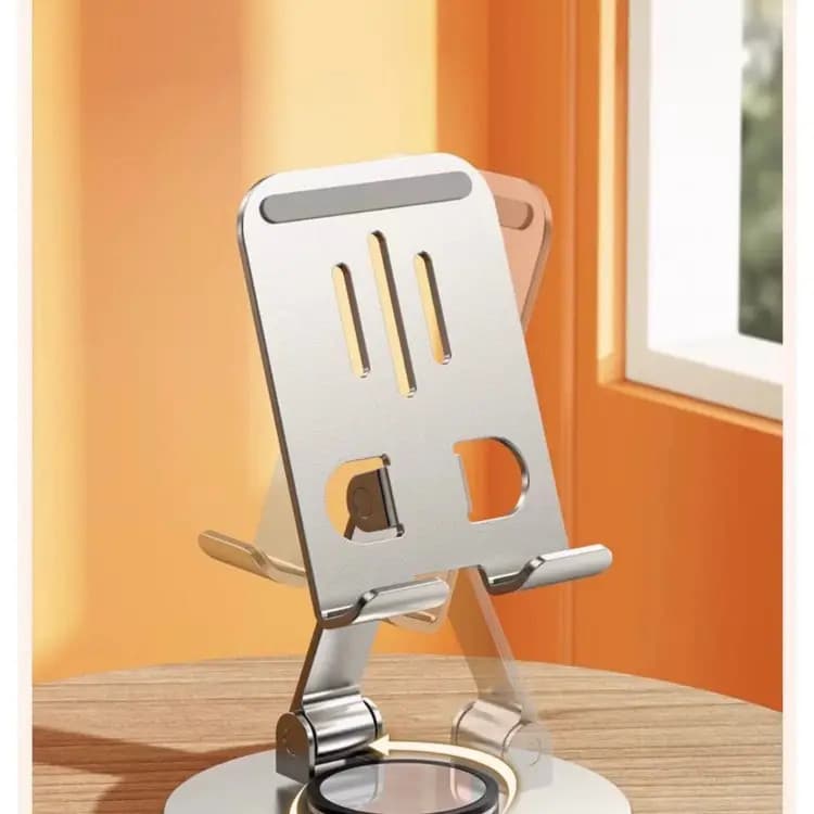 Suport birou Andowl Q-ZJ555, compatibil telefon sau tableta, universal, metalic, rotire 360 grade, argintiu — varianta 3