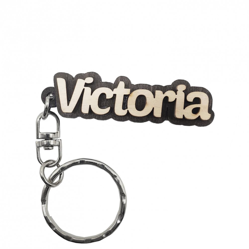 Breloc din lemn, nume "Victoria" — principală