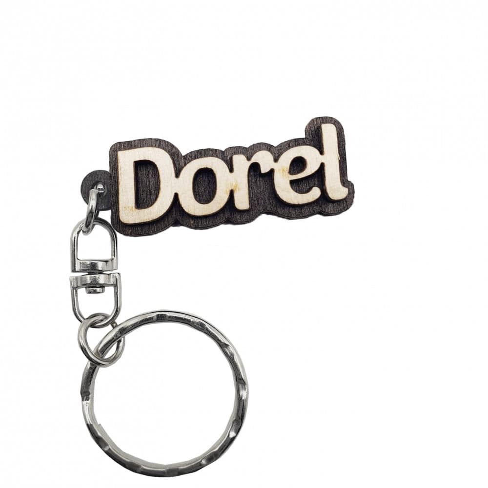 Breloc din lemn, nume "Dorel" — principală
