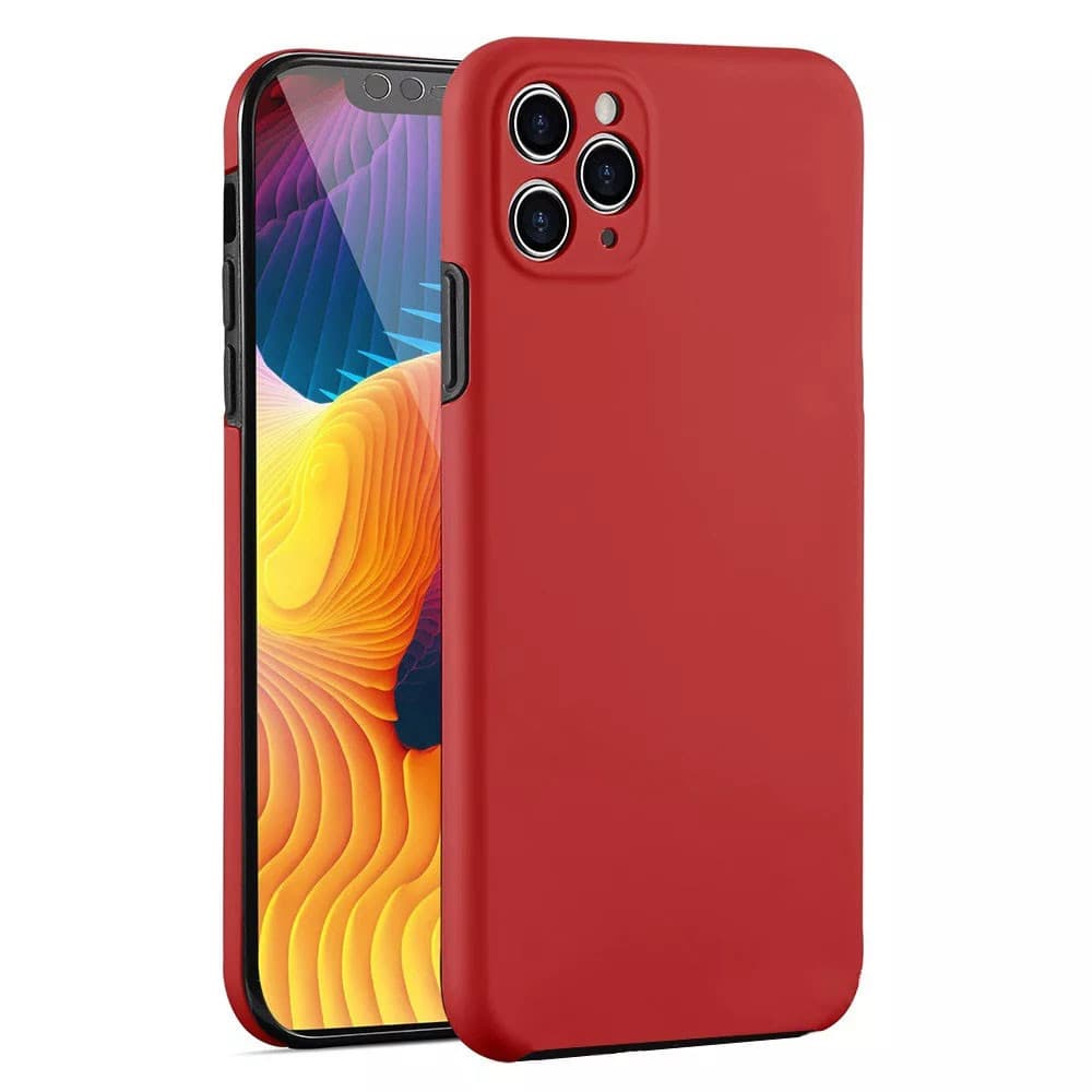 Husa protectie Huawei Y5P (fata + spate) Fully PC & PET 360°, rosie — principală