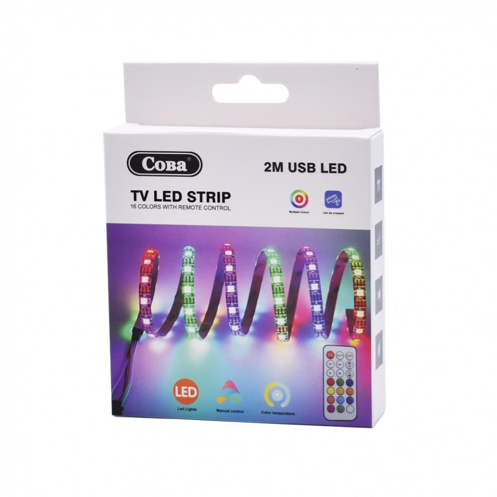 Banda LED RGB pentru TV, USB 5V, lungime 3 metri, telecomanda inclusa — varianta 2