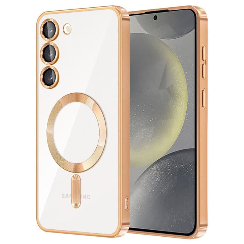 Husa Samsung Galaxy S23 Plus, Electroplating Magsafe TPU, protectie camera, aurie — principală