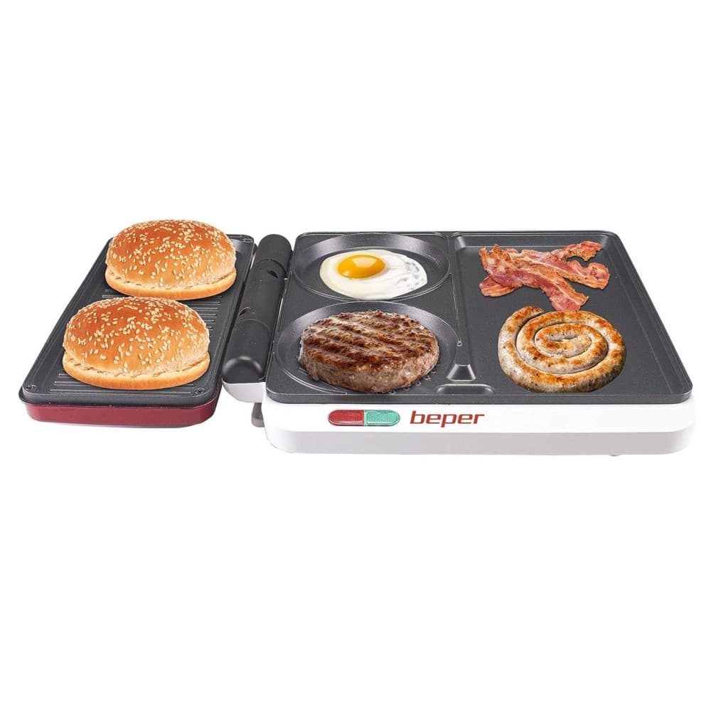 Gratar electric Beper P101CUD500, 1000W, multifunctional 4 in 1, alb — varianta 3