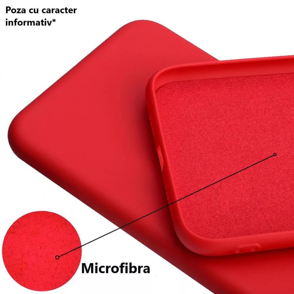 Husa Apple iPhone 12 Luxury Silicone, catifea in interior, protectie camere, rosu — varianta 2