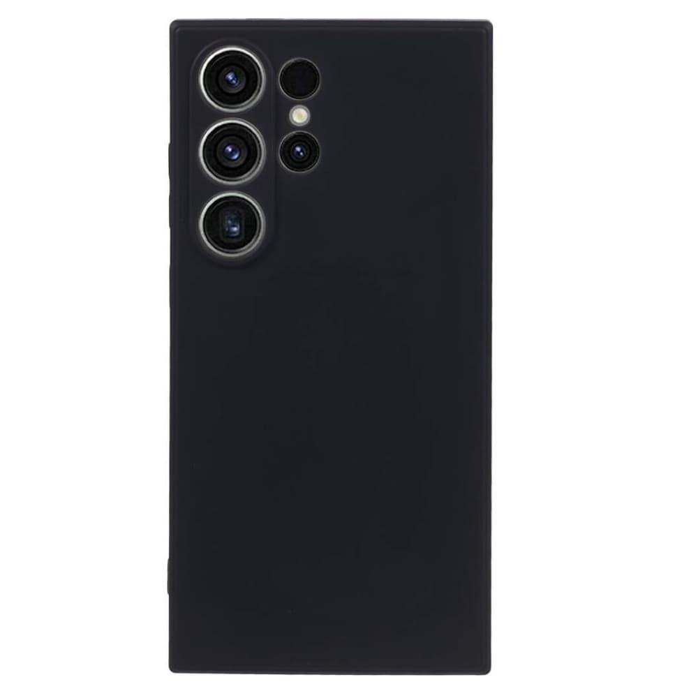 Husa Samsung Galaxy S23 Ultra, Luxury Silicone, catifea in interior, protectie camere, neagra — principală