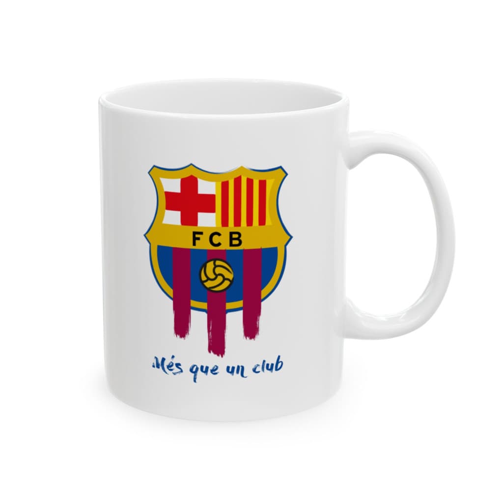 Cana ceramica personalizata, design FCB, 330 ml, alba — principală