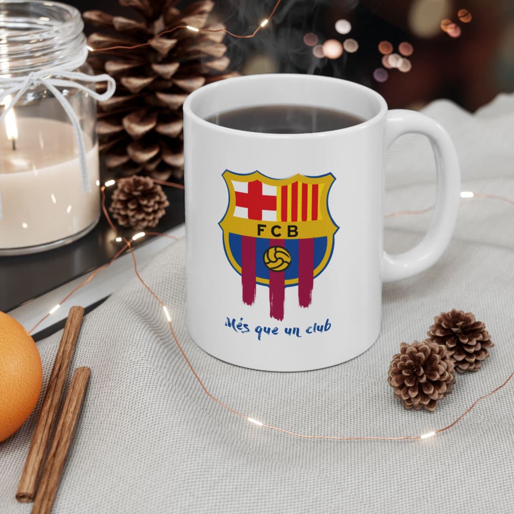 Cana ceramica personalizata, design FCB, 330 ml, alba — varianta 4