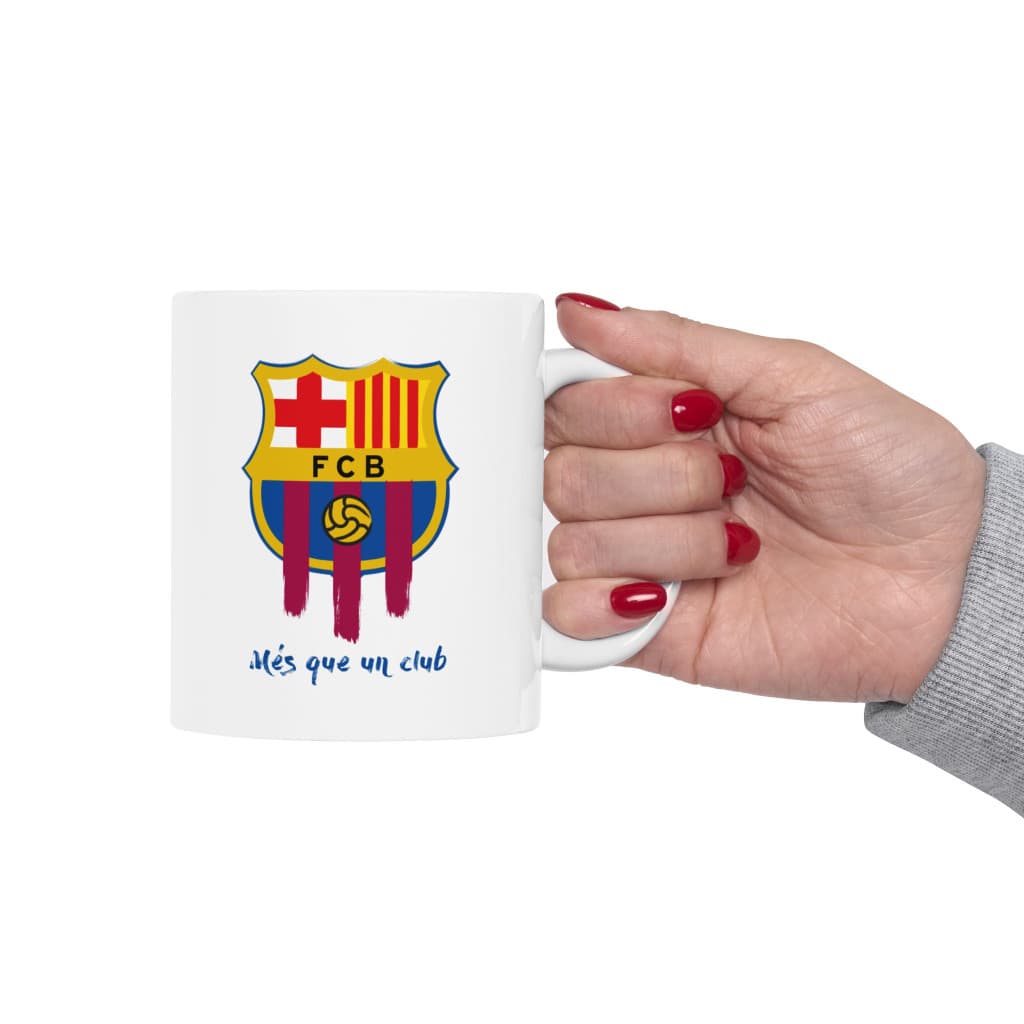 Cana ceramica personalizata, design FCB, 330 ml, alba — varianta 5