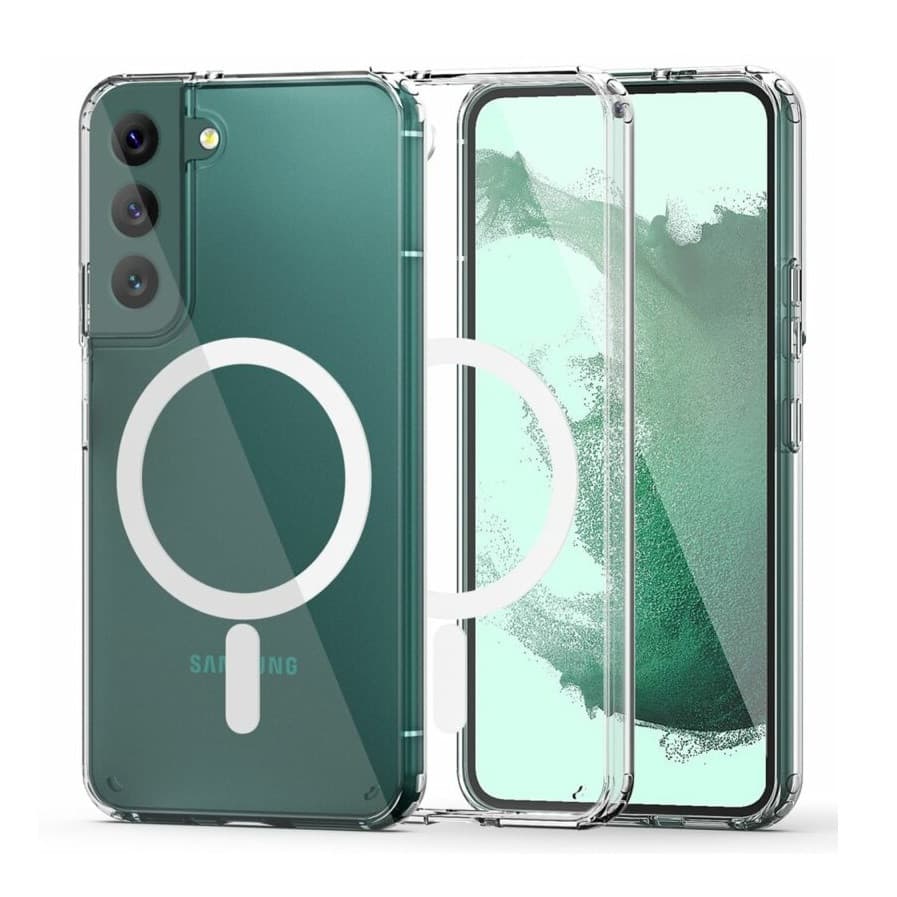 Husa protectie Samsung Galaxy S22 Plus, compatibila MagSafe, hybrid PC + TPU, transparenta — principală