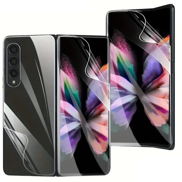 Set 3 folii protectie Samsung Galaxy Z Fold4, Hydrogel, front/front/back, ultra subtiri, transparente — principală
