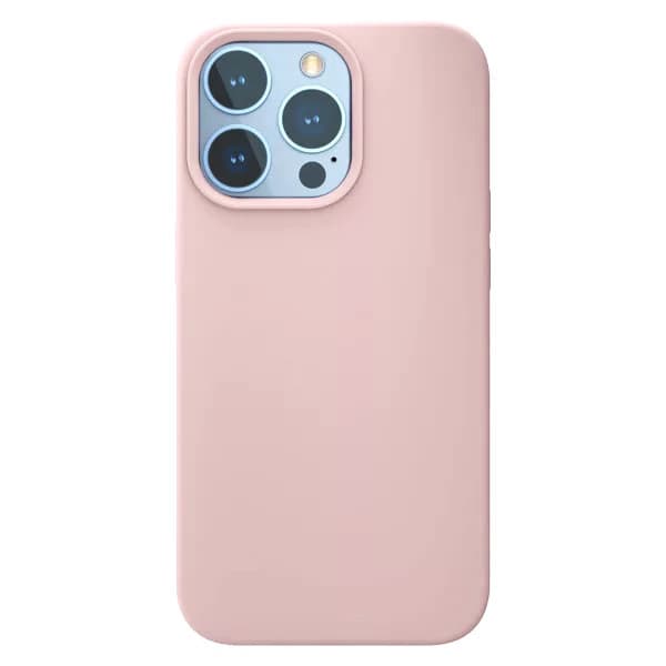 Husa Apple iPhone 13 Pro Max, Luxury Silicone, catifea in interior, roz pal — principală