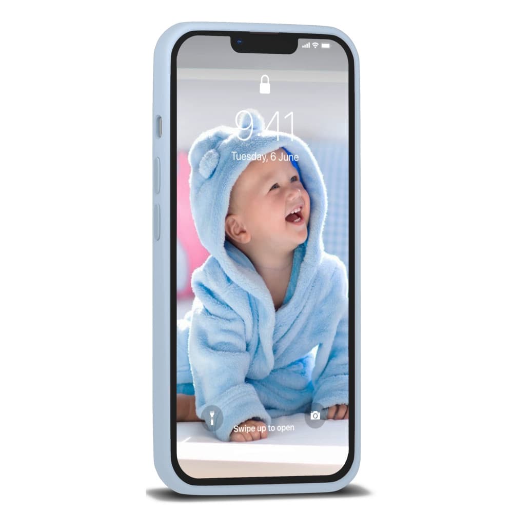 Husa Apple iPhone 13 Pro, Luxury Silicone, catifea in interior, baby blue — varianta 2