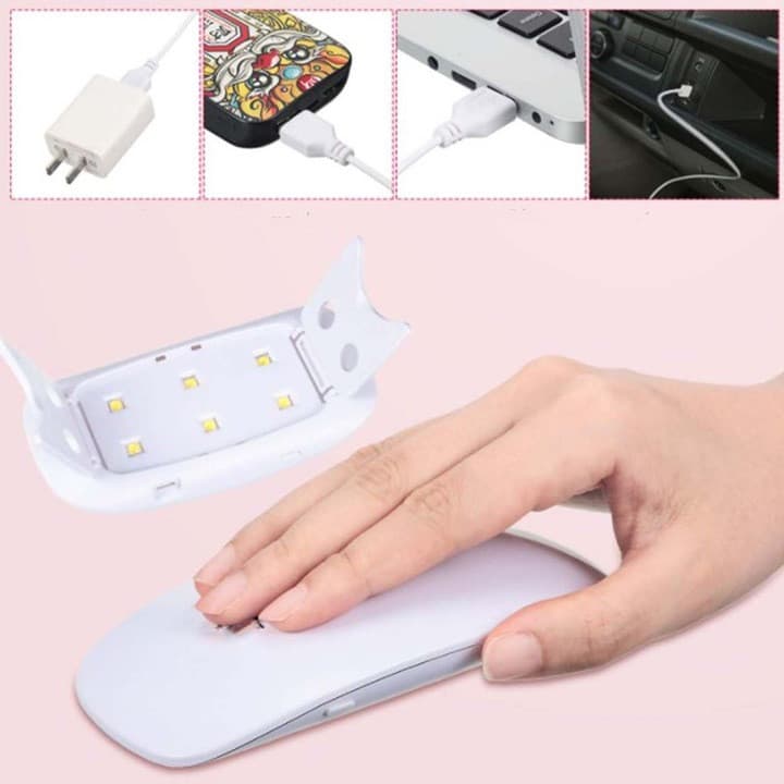 Mini lampa UV Aorlis AO-78030 pentru unghii, 6 LED-uri, 18W, alba — 5
