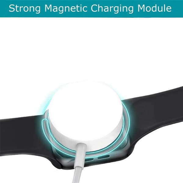 Cablu incarcator magnetic compatibil Apple Watch 7/8/9/SE 2/Ultra, conector type-C, alb — varianta 3