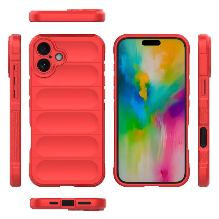 Husa Apple iPhone 16 Plus, Wave Silicone, protectie camera, catifea in interior, pure red — varianta 3
