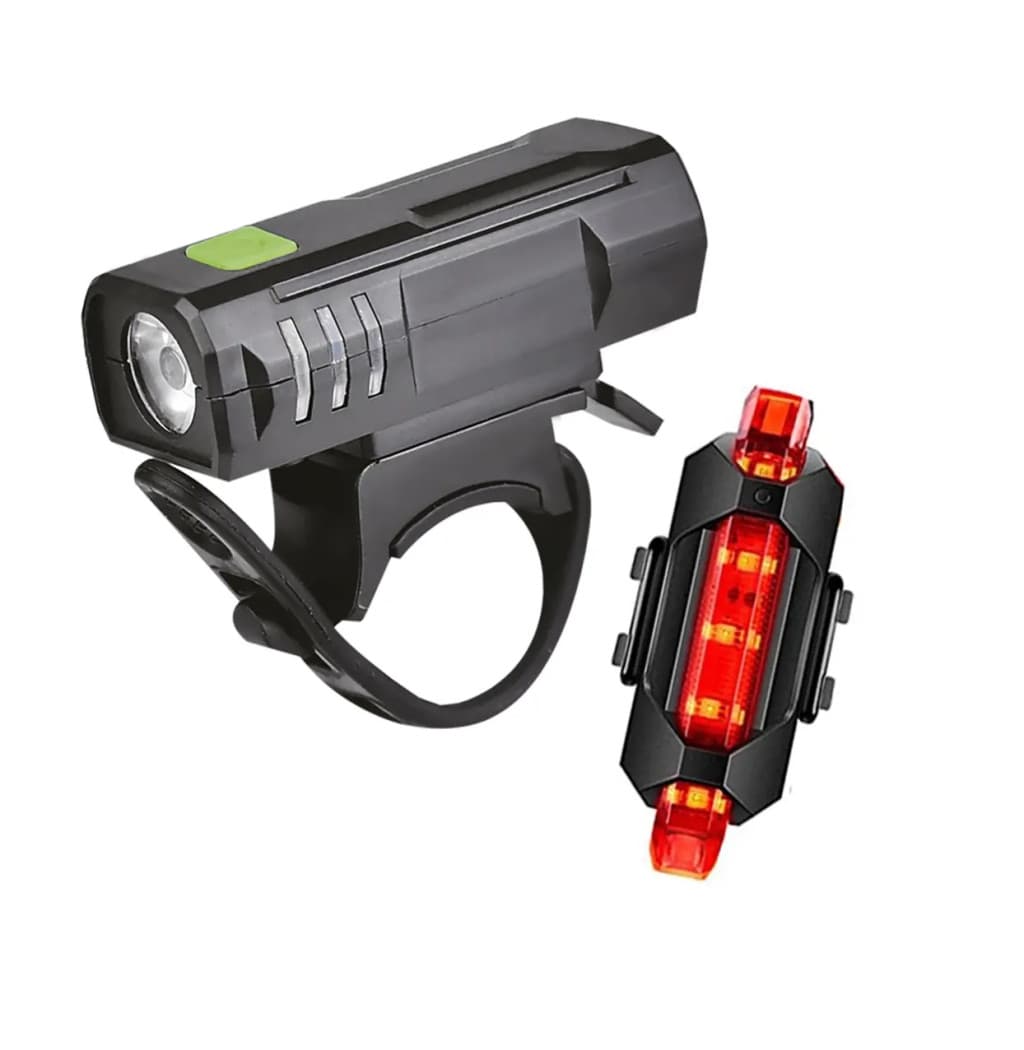 Set lanterna si lumina stop pentru bicicleta QX-T1198, incarcare USB — principală