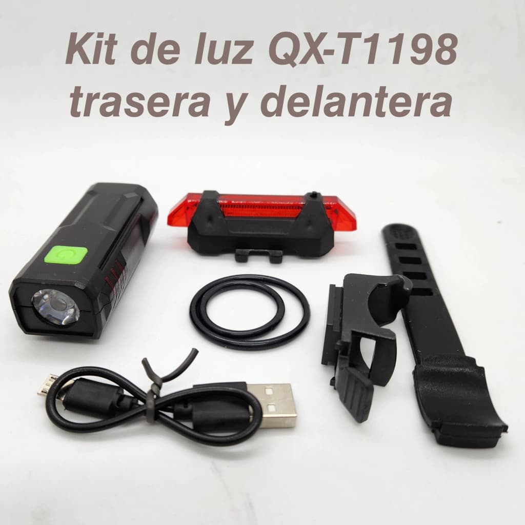 Set lanterna si lumina stop pentru bicicleta QX-T1198, incarcare USB — varianta 2