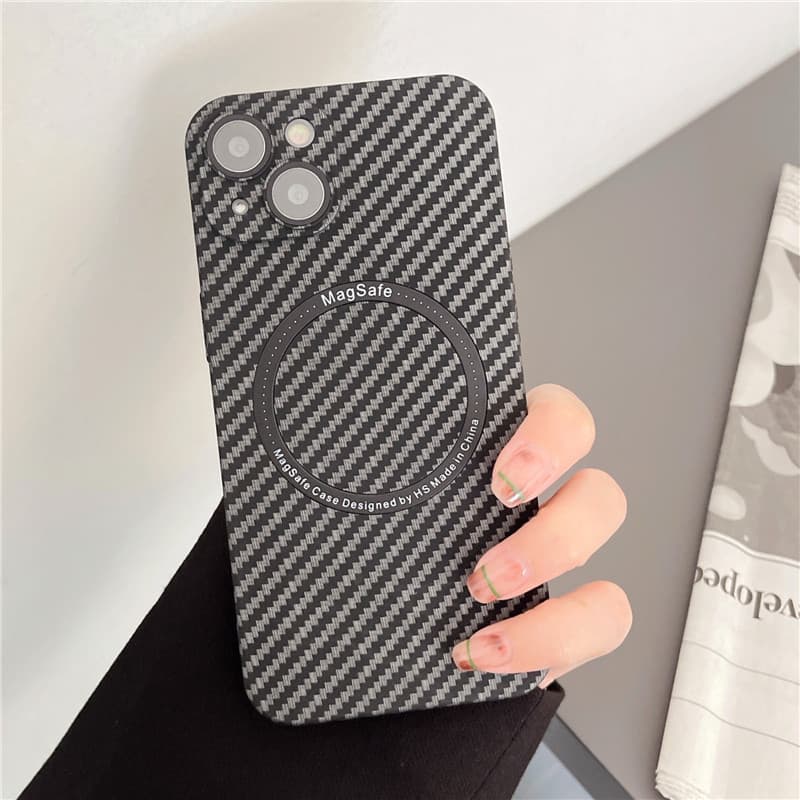 Husa Apple iPhone 11 Pro, iPefet Carbon, textura kevlar, Magsafe, negru/rosu — varianta 2