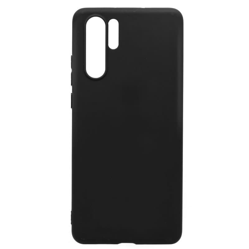 Husa Huawei P30 Pro, Luxury Silicone, catifea in interior, neagra — principală