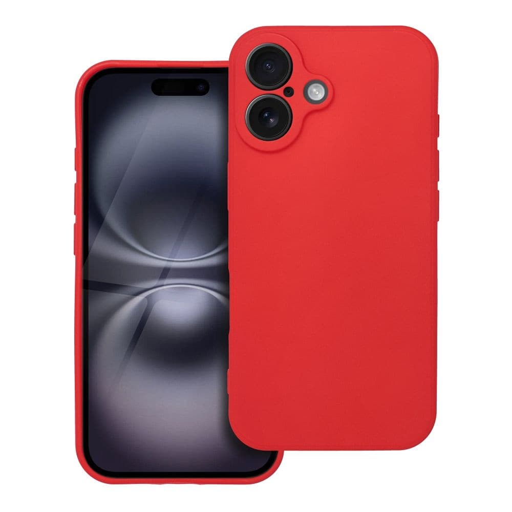 Husa Apple iPhone 17, Luxury Silicone, catifea in interior, protectie camera, rosie — principală