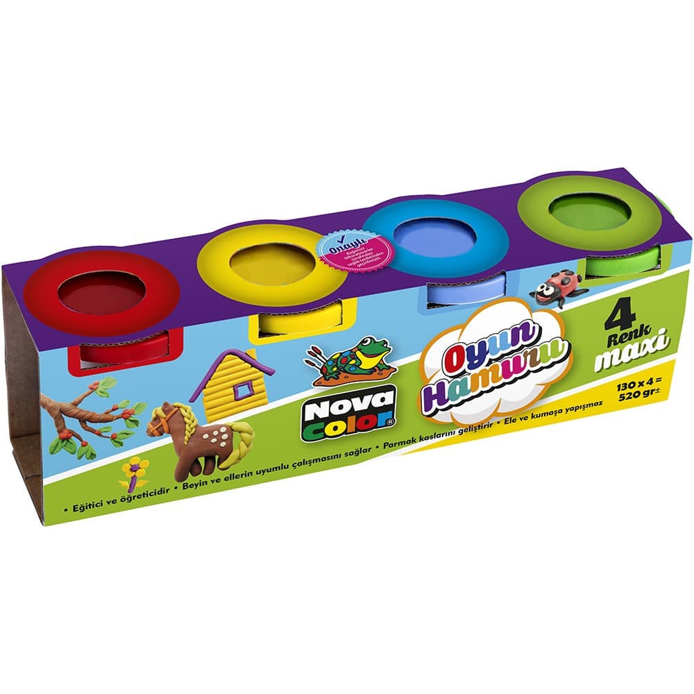 Set plastilina Play Dough Nova Color NC-4105, 4 culori x 130 grame — principală