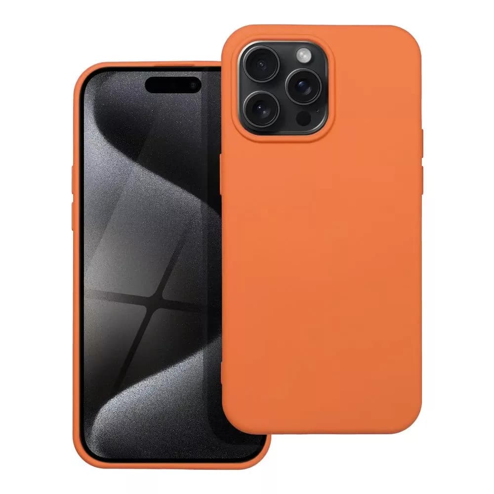 Husa Apple iPhone 16 Pro Max, Luxury Silicone, catifea in interior, portocalie — varianta 2