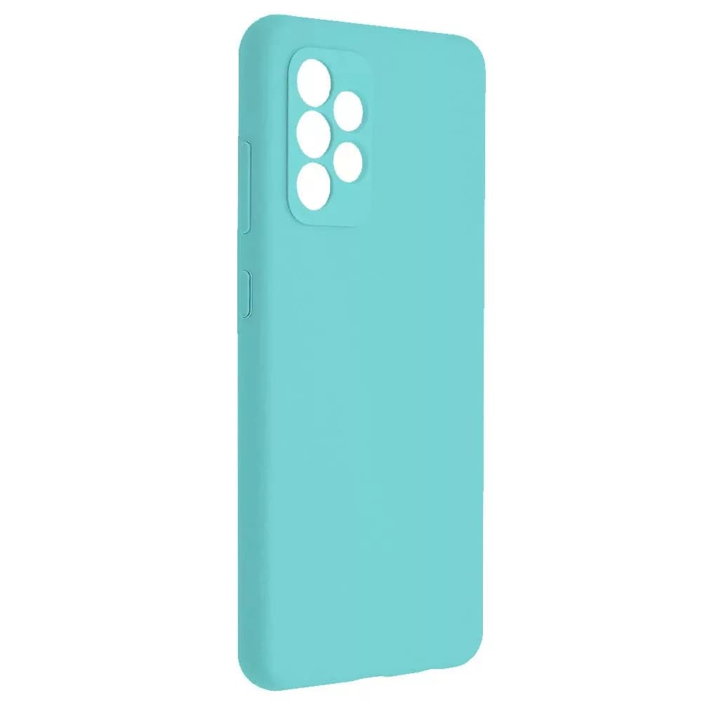 Husa Samsung Galaxy A32 5G Luxury Silicone, catifea in interior, protectie camere, turcoaz