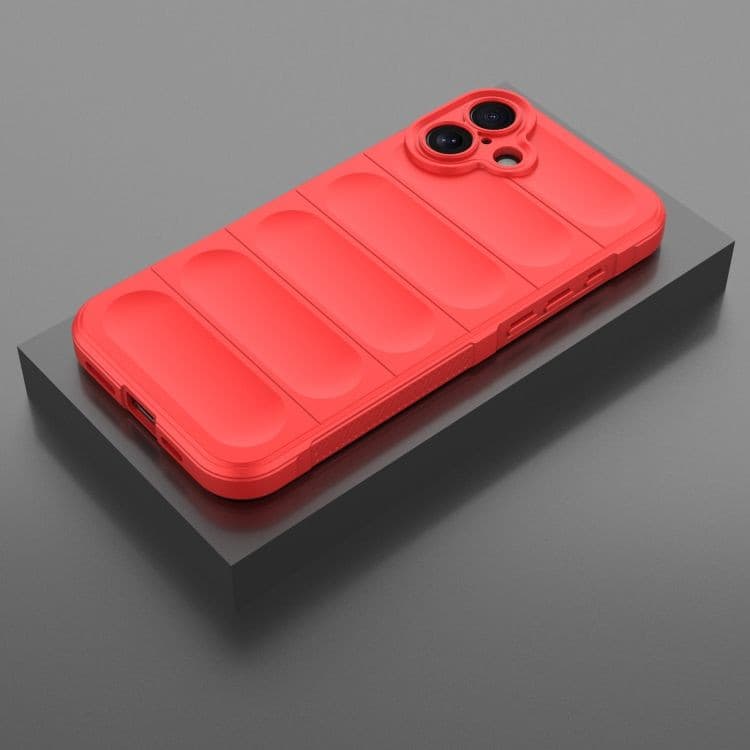 Husa Apple iPhone 16, Wave Silicone, protectie camera, catifea in interior, pure red — varianta 2