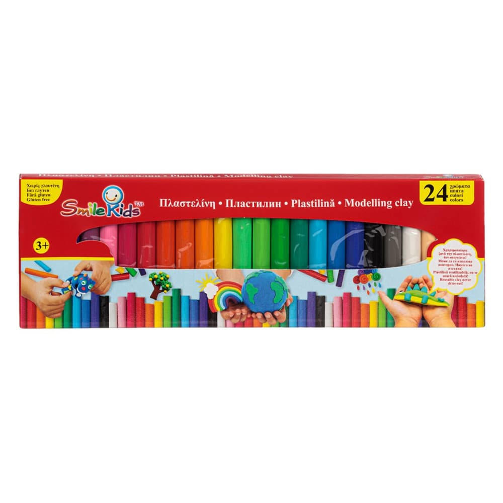 Set plastilina Smile Kids, 24 culori diferite, 500 grame — principală