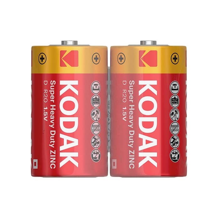Set 2 baterii KODAK H.D. ZINC D R20, 1.5V