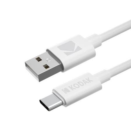 Cablu de date si incarcare USB to Type-C KODAK, 1 metru, 2A/10W/5V, alb — principală