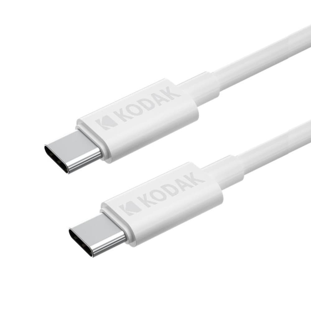 Cablu de date si incarcare KODAK, Type-C to Type-C, 1 metru, 2A/10W/5V, alb — principală