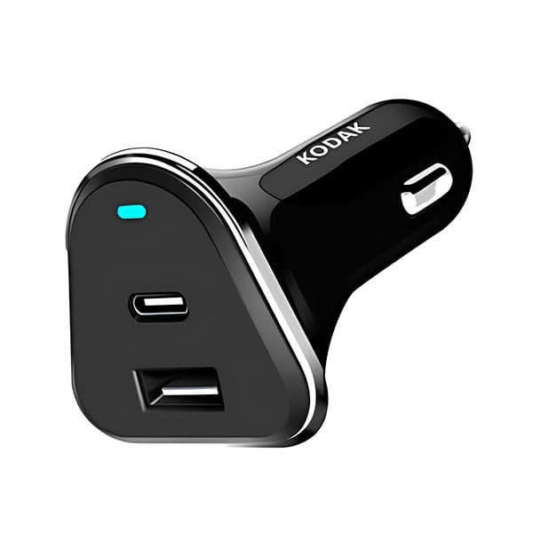 Incarcator auto KODAK, dual port USB-A + PD/USB-C, 3A, fast charge, negru — principală