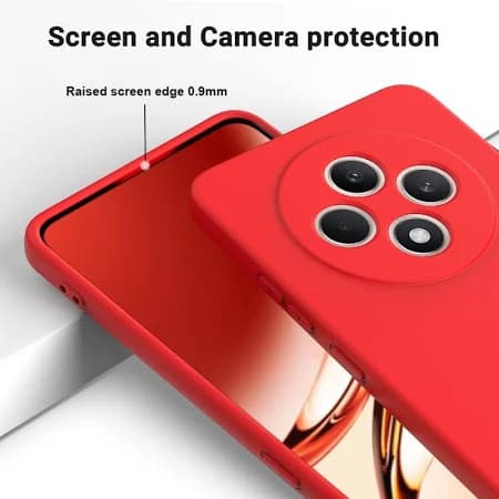 Husa protectie Oppo Reno 12F 5G, Luxury Silicone, catifea in interior, protectie camere, rosie — varianta 3