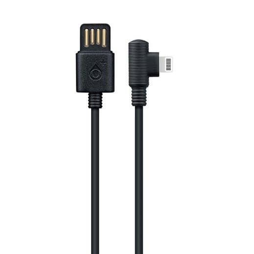 Cablu de date si incarcare Lightning (iPhone) OnePlus, conector la 90 grade, 2A, 1 metru, negru — principală